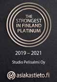 Asiakastieto Suomen vahvimmat 2019 – 2021 Studio Pelisalmi Oy